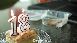 PornPros - Cassidy Ryan celebrates her 18th feast-day with cake and load of shit