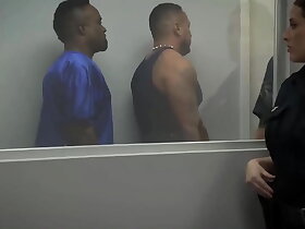 Blonde MILF cop riding a fat black unearth