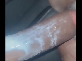 Creamy diabolical teen jumps in excess of a black dig up